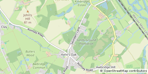 Map of Romsey, Hampshire