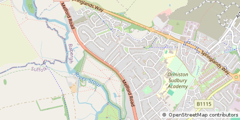 Map of Sudbury, Suffolk