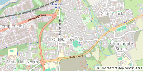 Map of OLD Harlow, Essex