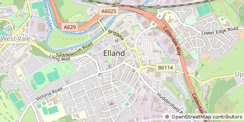 Map of Elland, West Yorkshire
