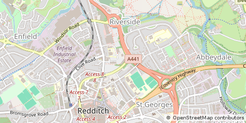 Map of Redditch, Worcestershire