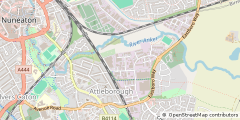 Map of Nuneaton, Warwickshire