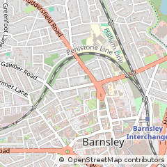 Map of Barnsley, South Yorkshire