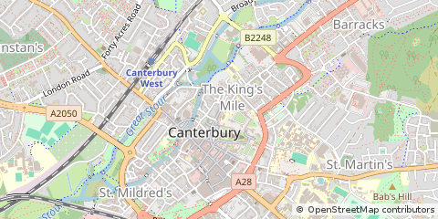 Map of Canterbury, Kent