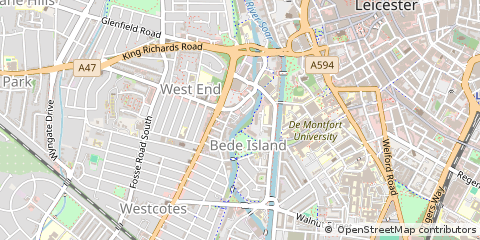 Map of Leicester, Leicestershire