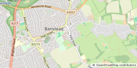 Map of Banstead, Surrey