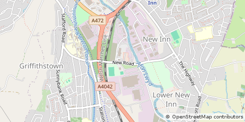 Map of Pontypool, Torfaen