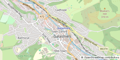 Map of Galashiels