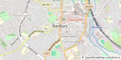 Map of Banbury, Oxfordshire