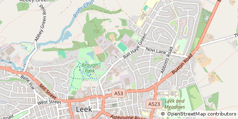 Map of Leek, Staffordshire