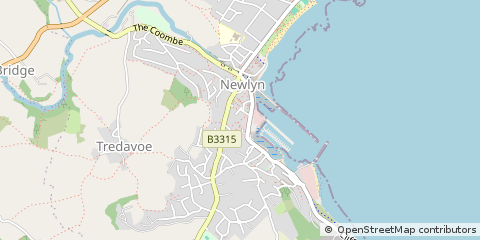 Map of Penzance, Cornwall