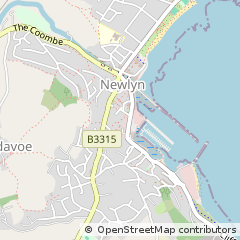 Map of Penzance, Cornwall