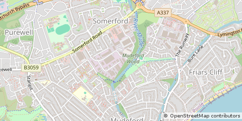 Map of Christchurch, Dorset