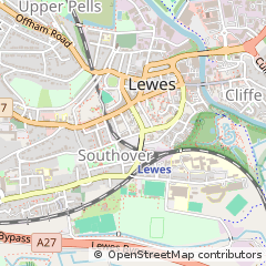 Map of Lewes, East Sussex