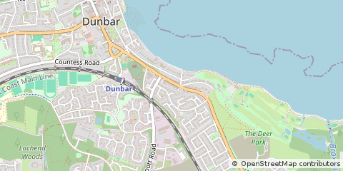 Map of Dunbar, East Lothian
