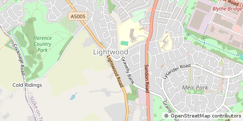Map of Stoke-on-Trent, Staffordshire