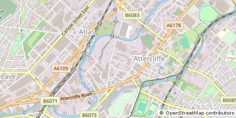 Map of Sheffield, South Yorkshire