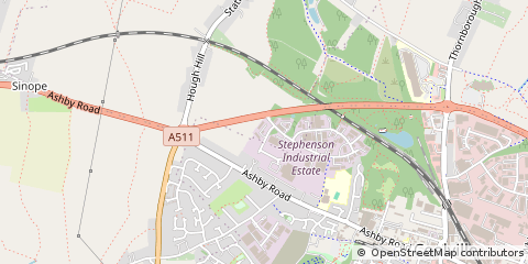 Map of Coalville, Leicestershire