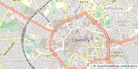 Map of Coventry, West Midlands