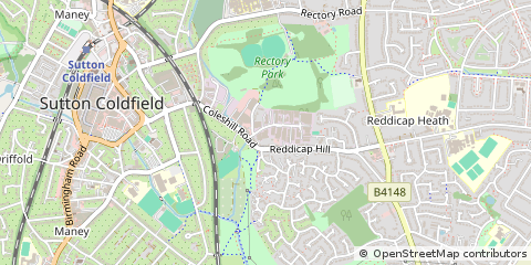 Map of Sutton Coldfield, West Midlands