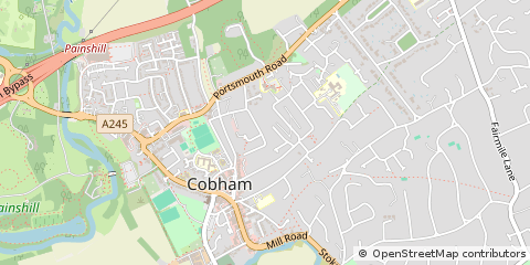Map of Cobham, Surrey