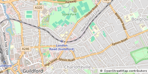 Map of Guildford, Surrey