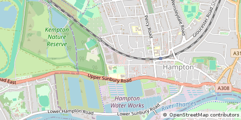 Map of Hampton, Middlesex