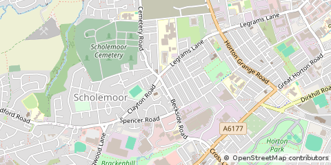 Map of Bradford, West Yorkshire
