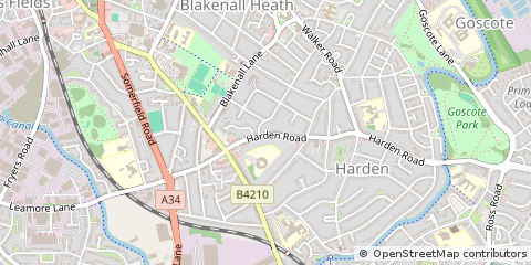Map of Walsall, West Midlands