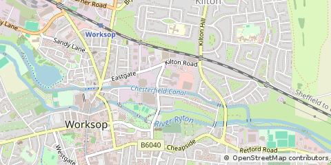 Map of Worksop, Nottinghamshire