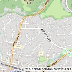 Map of Reigate, Surrey