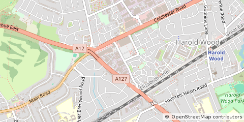 Map of Romford, Essex