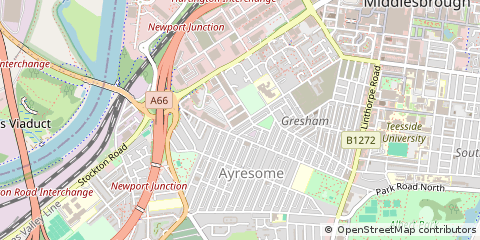 Map of Middlesbrough, Cleveland