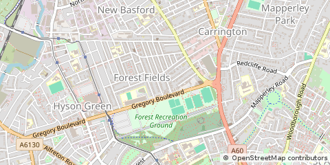 Map of Nottingham, Nottinghamshire