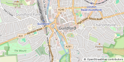 Map of Guildford, Surrey