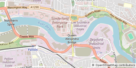 Map of Sunderland, Tyne and Wear