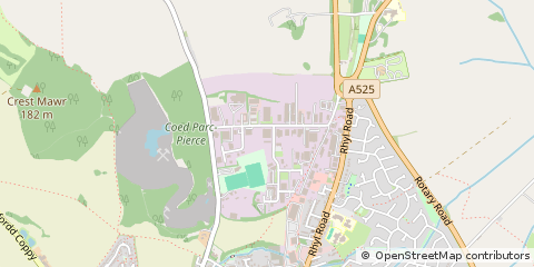 Map of Rhyl Road Denbigh, Denbighshire