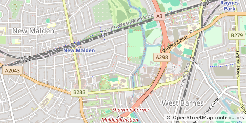 Map of NEW Malden, Surrey