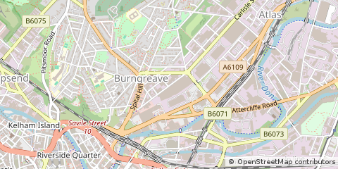 Map of Sheffield, South Yorkshire