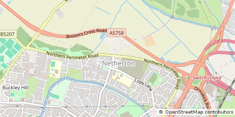 Map of Bootle, Merseyside