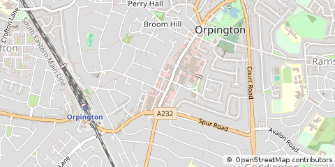 Map of Orpington, Kent