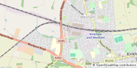 Map of Kirkham, Lancashire