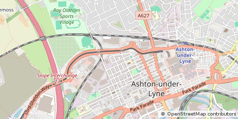 Map of Ashton Under Lyne, Lancashire