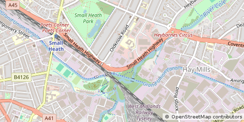 Map of Birmingham, West Midlands