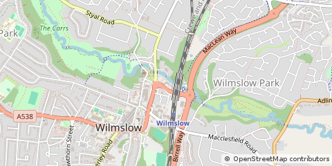 Map of Wilmslow, Cheshire