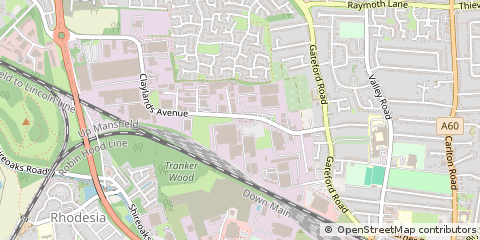 Map of Worksop, Nottinghamshire