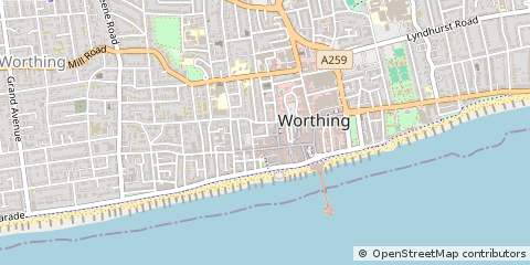 Map of Worthing, West Sussex