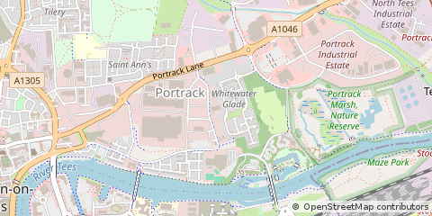 Map of Stockton-on-Tees, Cleveland