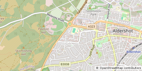 Map of Aldershot, Hampshire