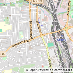 Map of Crewe, Cheshire